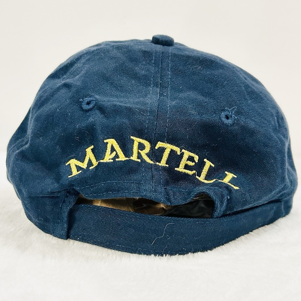 Martell Cognac Seagram Logo Hat Cap Adjustable Strapback‎ Blue Outdoors Workwear - Picture 4 of 6